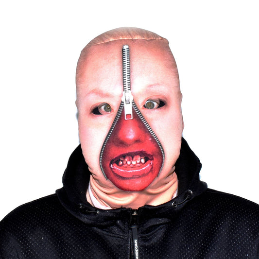 Zip Face - Female - Mouth Open - Faceskin collectible from https://britishmade.gifts/