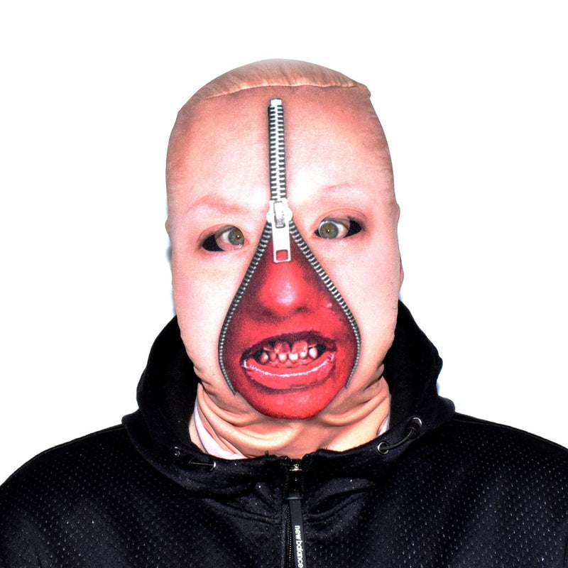 Zip Face - Female - Mouth Open - Faceskin collectible from https://britishmade.gifts/