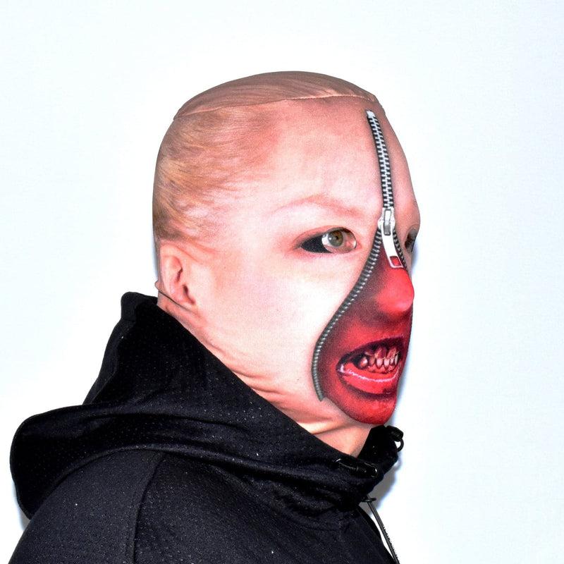 Bleeding Zip Mask Teeth - Faceskin collectible from https://britishmade.gifts/