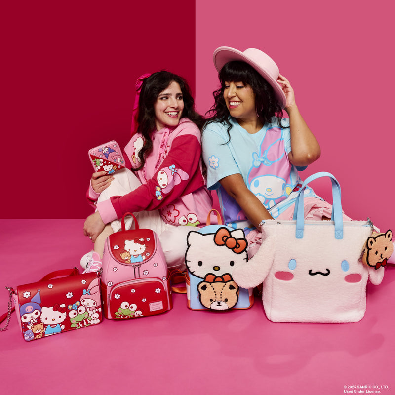 Loungefly - Sanrio Hello Kitty & Tiny Chum Bear Sherpa Mini Backpack side angle