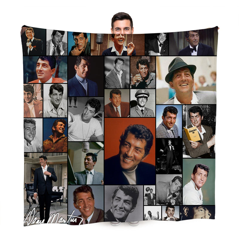 Dean Martin Montage Celebrity Fleece Throw - Large Size 150cm x 150cm collectible from https://britishmade.gifts/