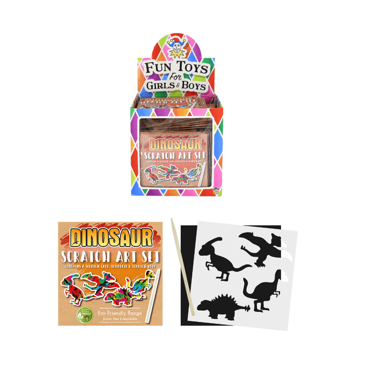 Mini Eco-Friendly Dinosaur Scratch Art Pack