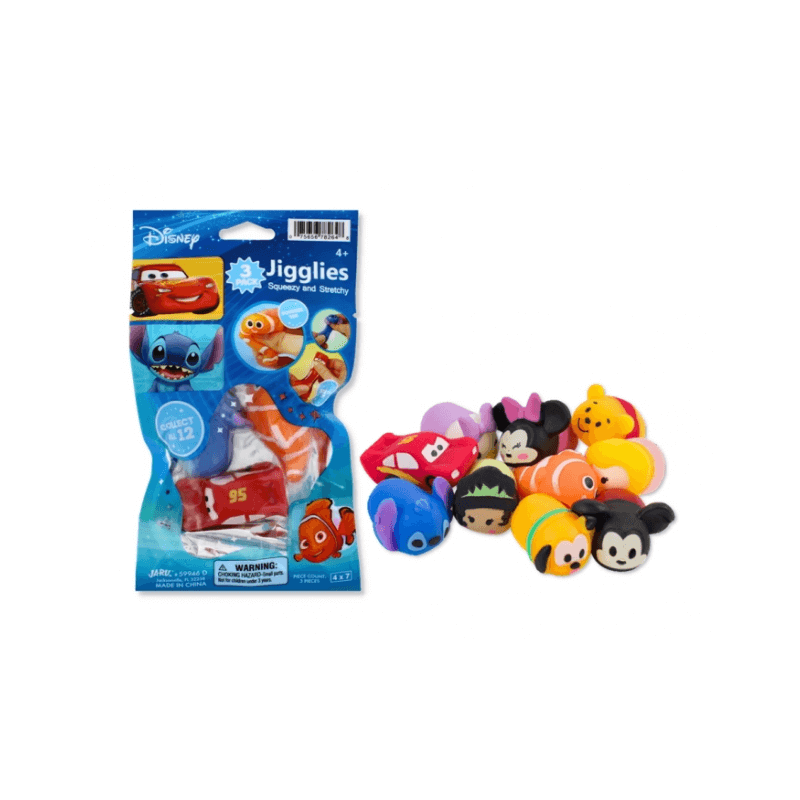 Disney Jigglies Squishy & Stretchy Toy 3 Pack, close-up detail