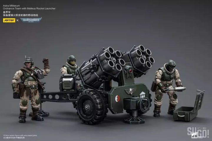 Warhammer 40K Astra Militarum Ordnance Team with Malleus Rocket Launcher 1/18 Scale Action Figure