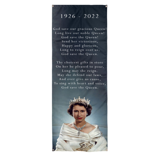 Queens Commemorative National Anthem - Door Banner collectible from https://britishmade.gifts/