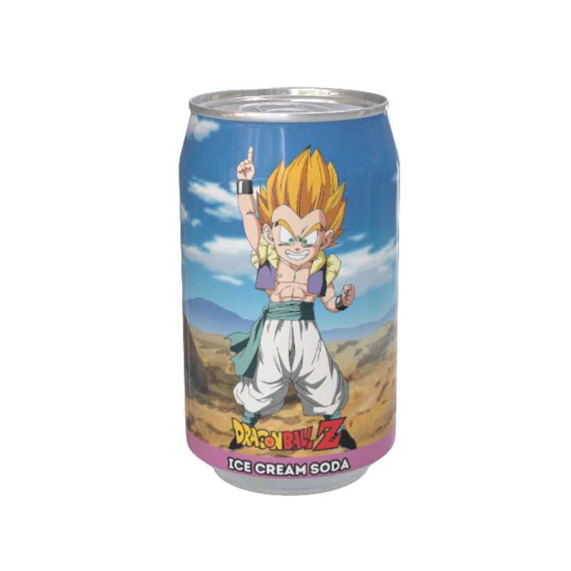 Dragon Ball Z Gotenks' Galactic Freeze - Ice Cream Flavour Soda, close-up detail