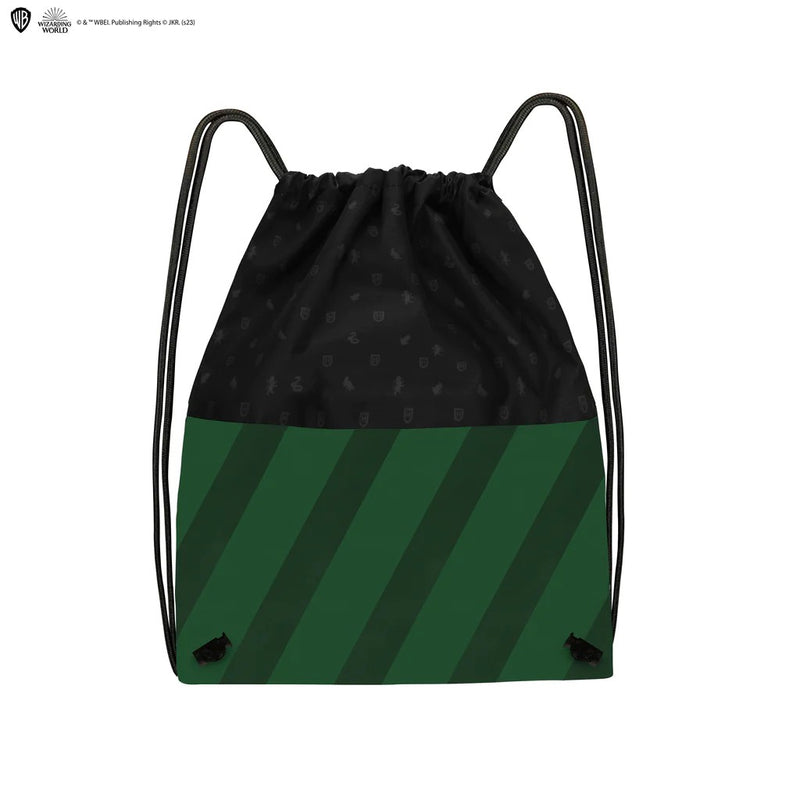 Harry Potter Slytherin Drawstring Bag, side angle