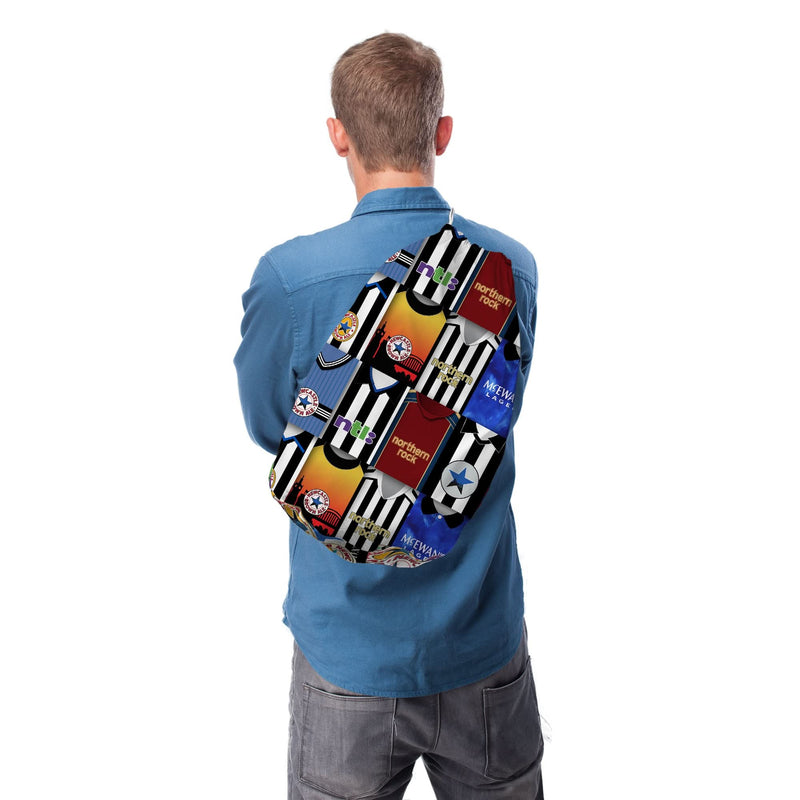 Newcastle Kit Montage - Drawstring Duffle bag collectible from https://britishmade.gifts/