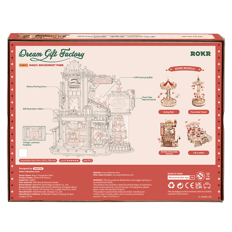 Dream Gift Factory 3D Wooden Puzzle, size reference