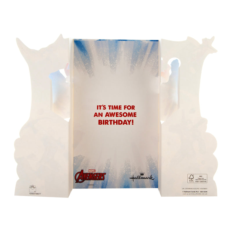 General Kids' Birthday Card - Pop-out, Moveable, Marvel Avengers Design
