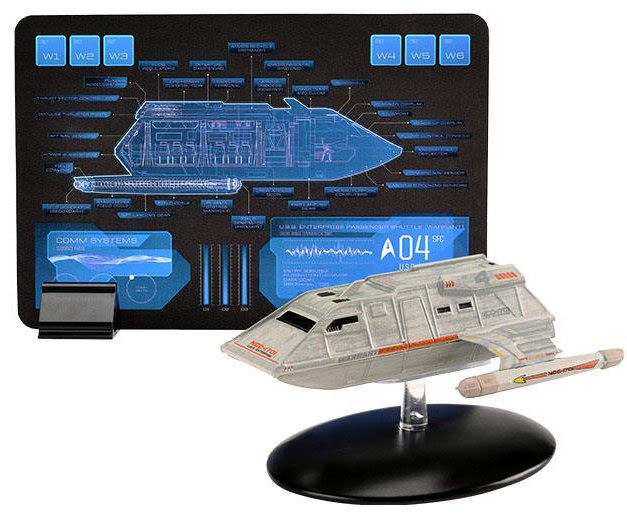 U.S.S. Enterprise Takayama-Type Shuttle - 4 Warrant Model Diecast Shuttlecraft Ship (Eaglemoss / Star Trek), close-up detail