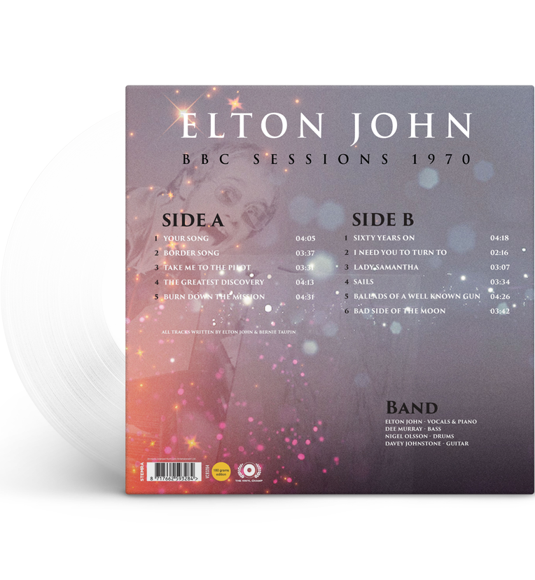 Elton John – BBC Sessions 1970 (Limited Edition 12-Inch Album on 180g Clear Vinyl), close-up detail