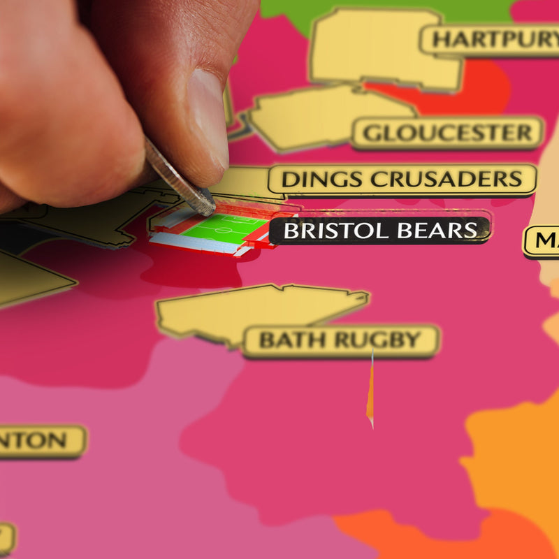 English Rugby Union Map, packaging shot