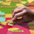 English Rugby Union Map, side angle
