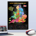 English Rugby Union Map collectible from Football Stadium Maps