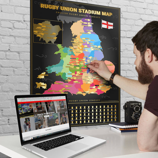 English Rugby Union Map, alternate view