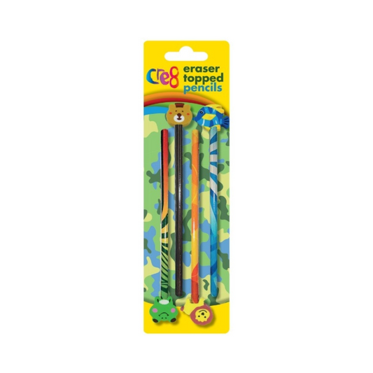 Eraser Topped Pencils 4 pack collectible from PoundFun