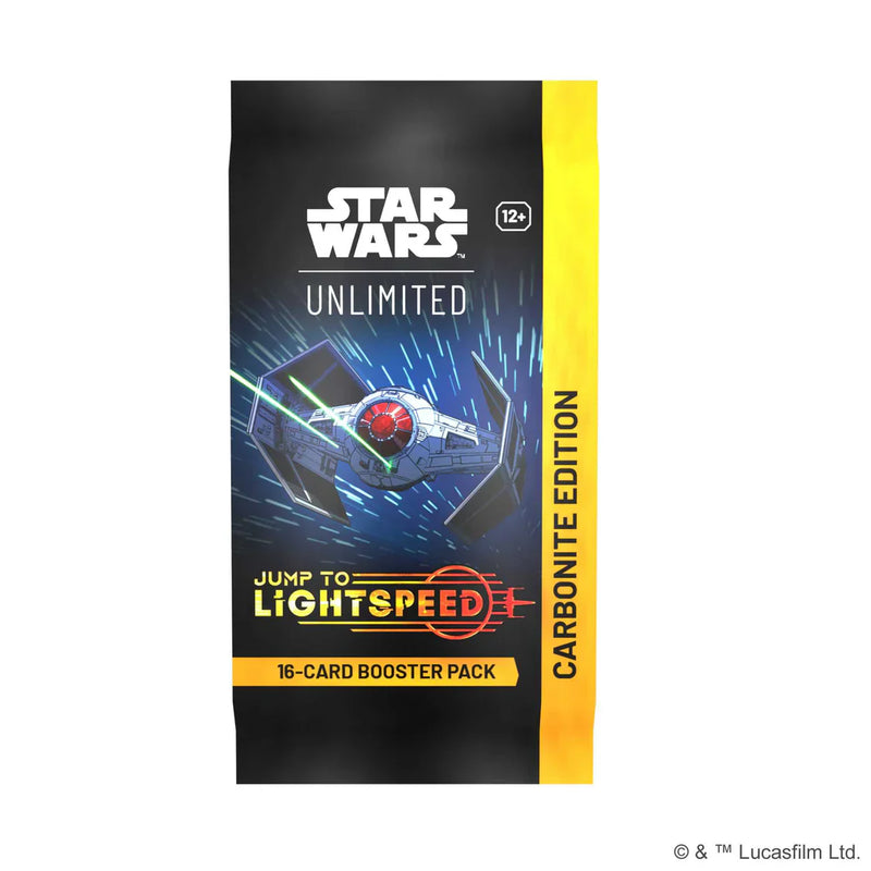 Star Wars: Unlimited Jump to Lightspeed Set 4 Carbonite Collector Booster Display Box (12 packs), side angle