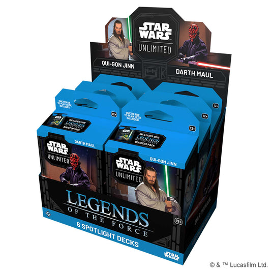 Star Wars: Unlimited Spotlight Deck - Darth Maul & QuiGonJinn - Legends of the Force Display