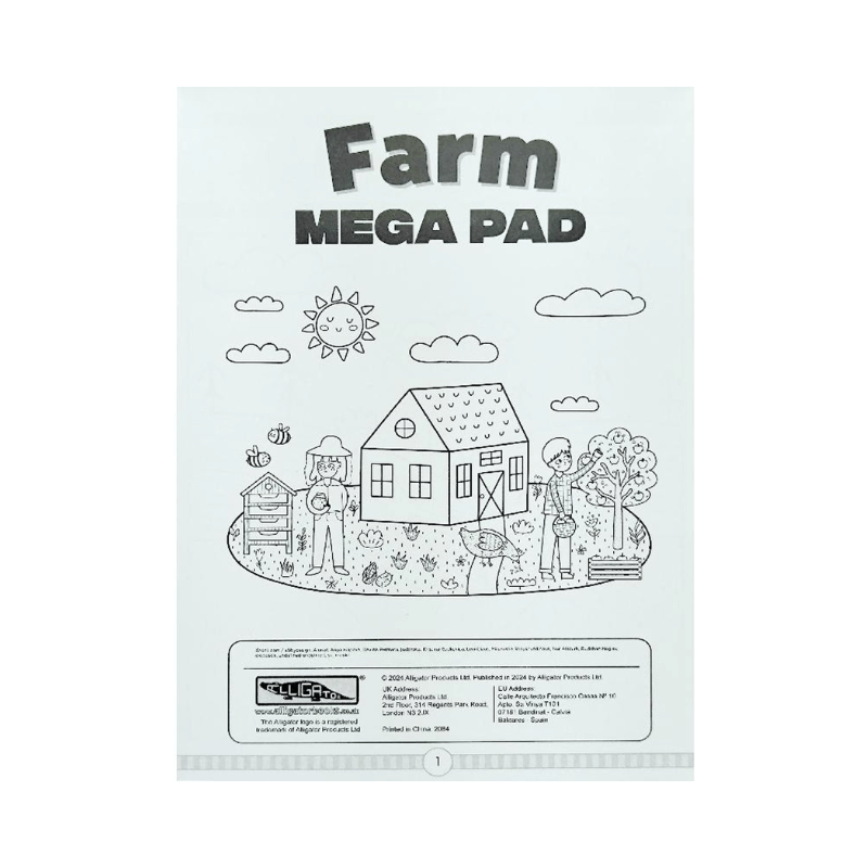 Farm Mega Pad Colouring Book, side angle