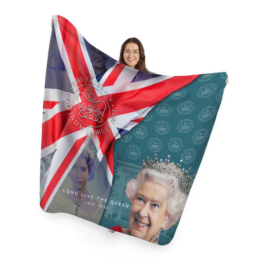 Queen Flag Ripple - Jubilee Fleece Blanket collectible from https://britishmade.gifts/