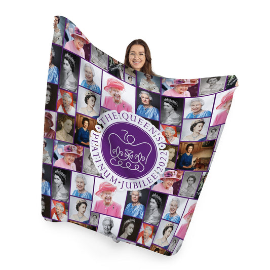 Queen Collage - Jubilee Fleece Blanket collectible from https://britishmade.gifts/
