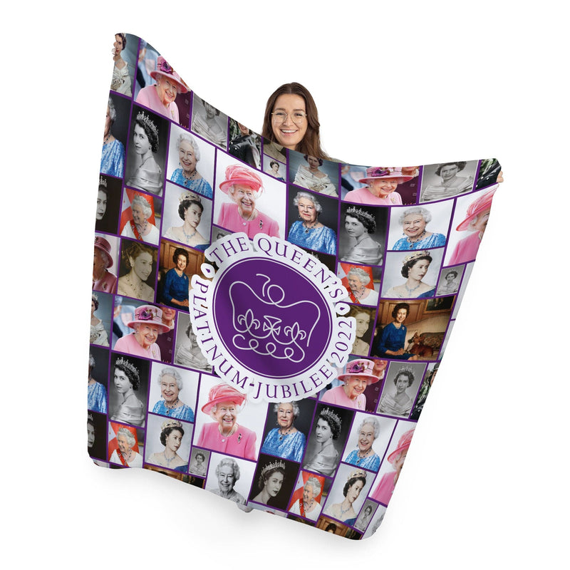 Queen Collage - Jubilee Fleece Blanket collectible from https://britishmade.gifts/