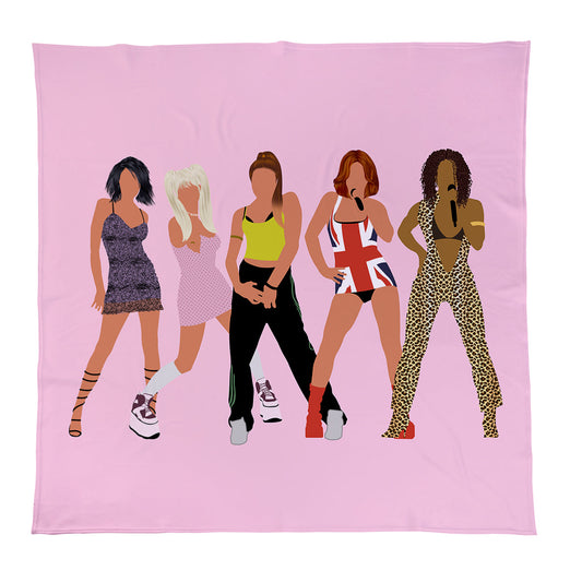 Iconic 90s Girl Band Fleece Throw - Large Size 150cm x 150cm collectible from https://britishmade.gifts/