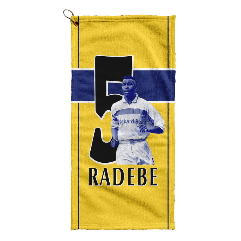 Leeds Radebe 5 - Football Legends - Golf Towel collectible from https://britishmade.gifts/