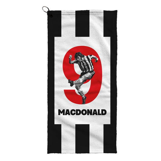 Newcastle Macdonald 9 - Football Legends - Golf Towel collectible from https://britishmade.gifts/