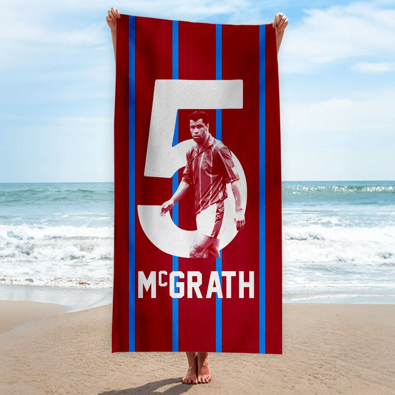 Holte Enders McGrath 5 - Football Legends - Beach Towel - 150cm x 75cm collectible from https://britishmade.gifts/