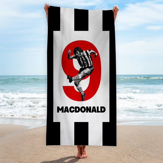 Newcastle Macdonald 9 - Football Legends - Beach Towel - 150cm x 75cm collectible from https://britishmade.gifts/