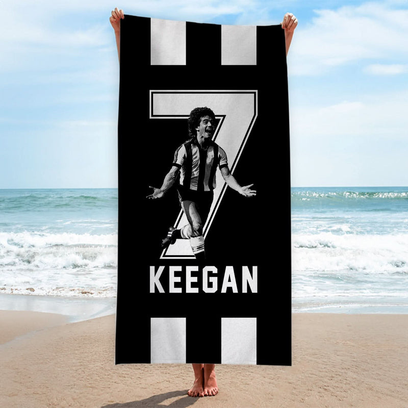 Newcastle Keegan 7 - Football Legends - Beach Towel - 150cm x 75cm collectible from https://britishmade.gifts/