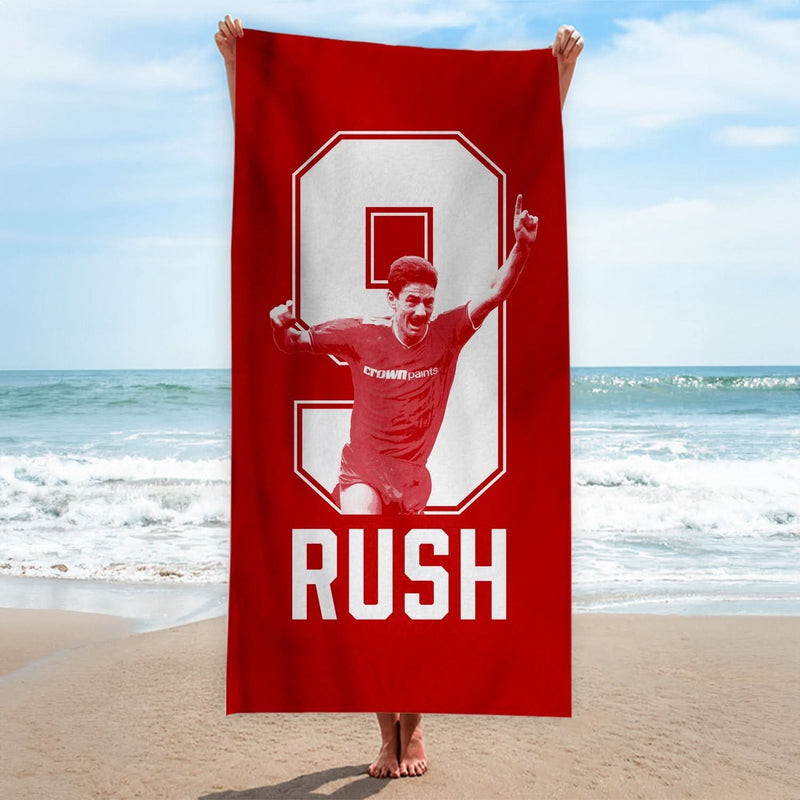 Liverpool Rush 9 - Football Legends - Beach Towel - 150cm x 75cm collectible from Liverpool FC https://britishmade.gifts/