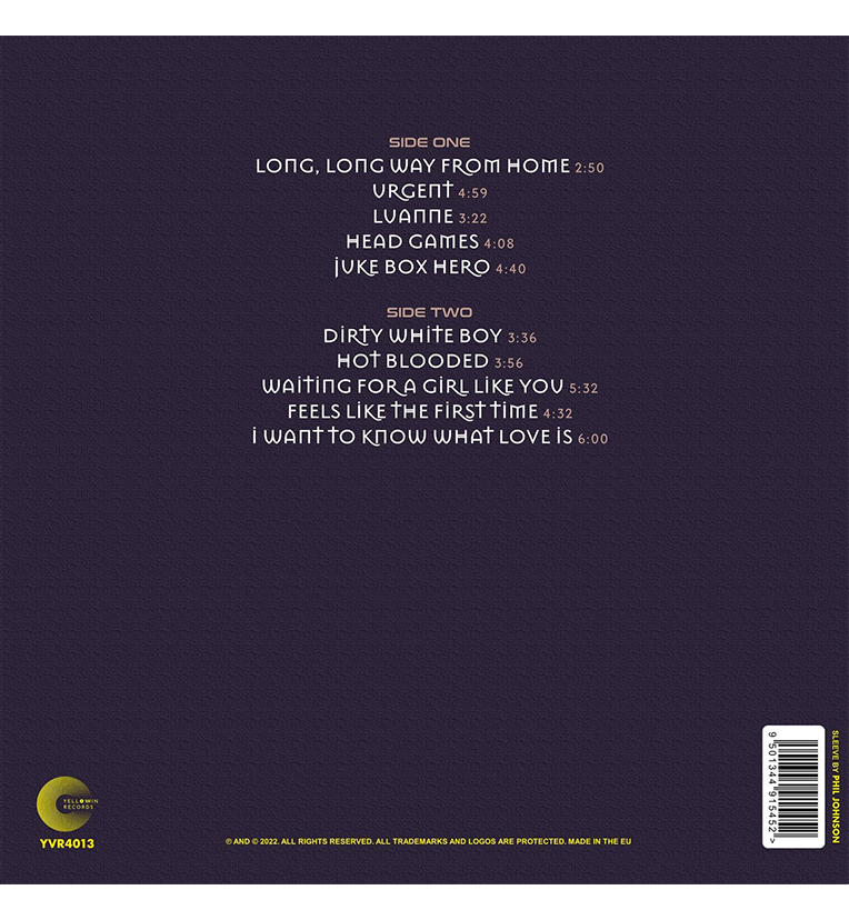 Foreigner – A Long, Long Way from Home (Special Edition 12-Inch Album on Yellow Vinyl), side angle