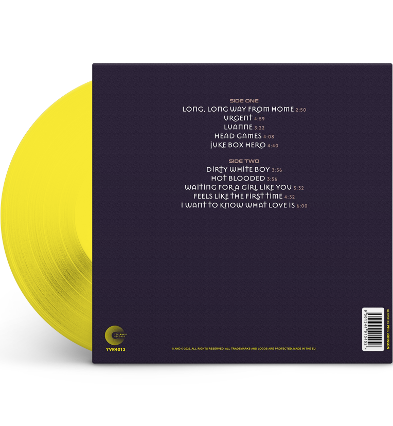 Foreigner – A Long, Long Way from Home (Special Edition 12-Inch Album on Yellow Vinyl), close-up detail