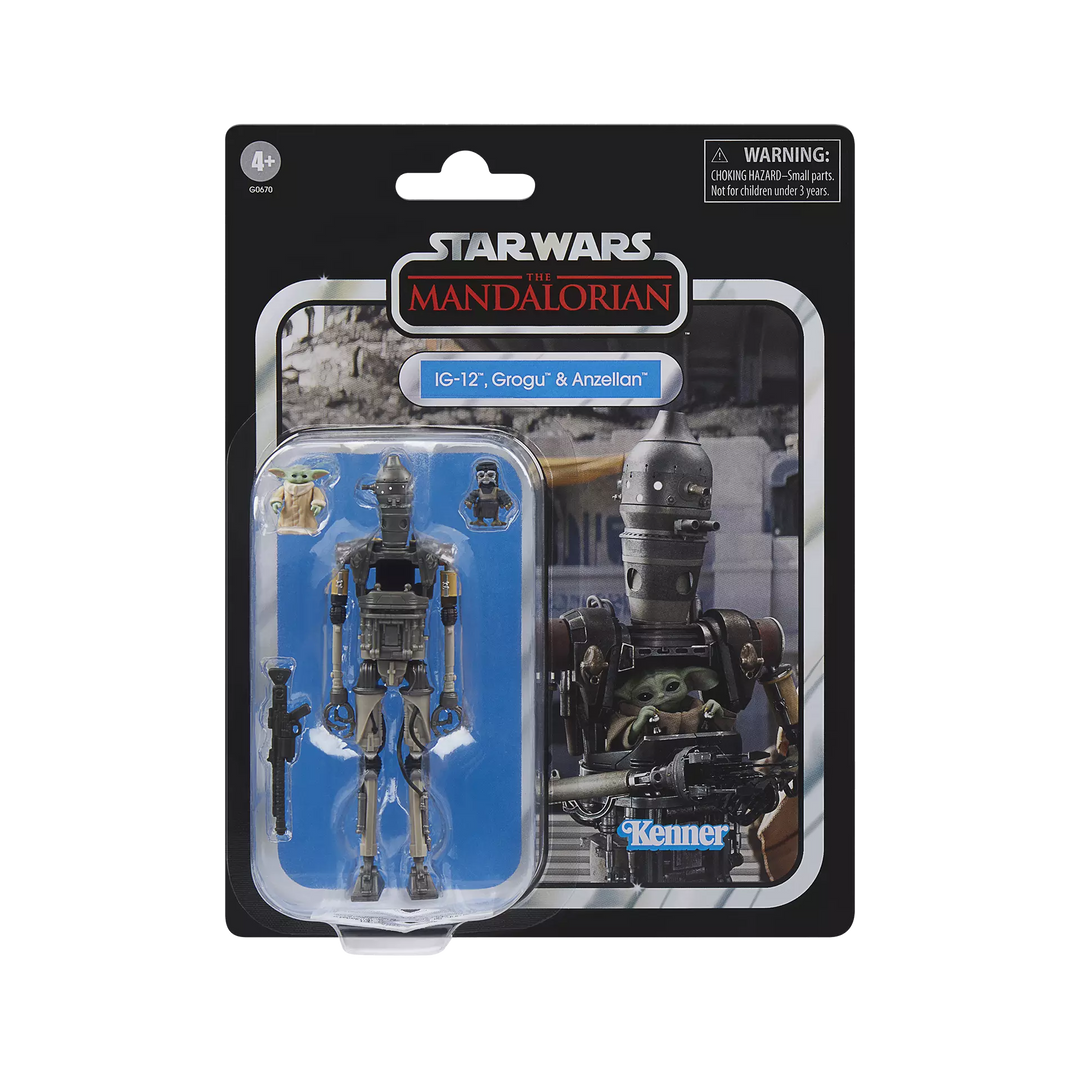 Star Wars The Vintage Collection IG-12, Grogu & Anzellan Action Figure
