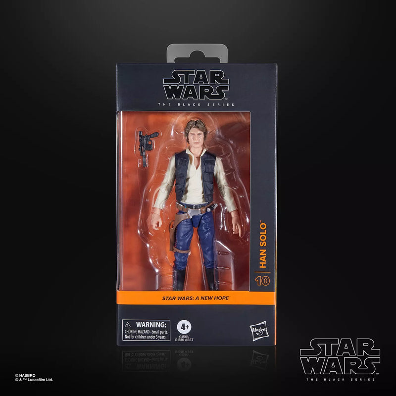 Star Wars The Black Series Han Solo (A New Hope) 6" Action Figure, close-up detail