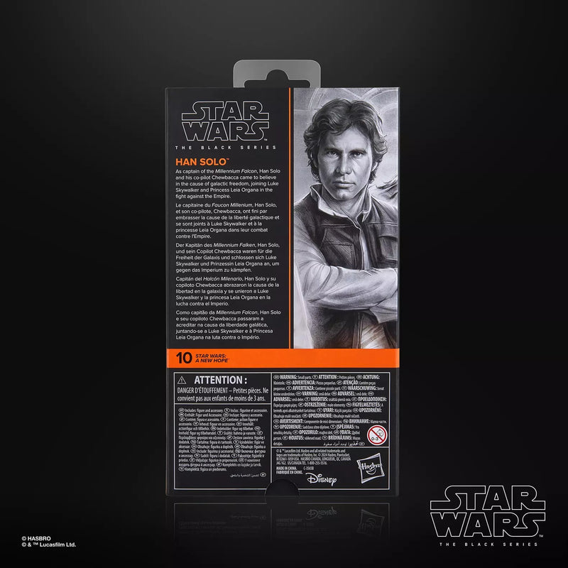 Star Wars The Black Series Han Solo (A New Hope) 6" Action Figure, packaging shot