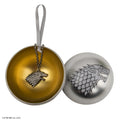 Game of Thrones Stark Direwolf Necklace, side angle