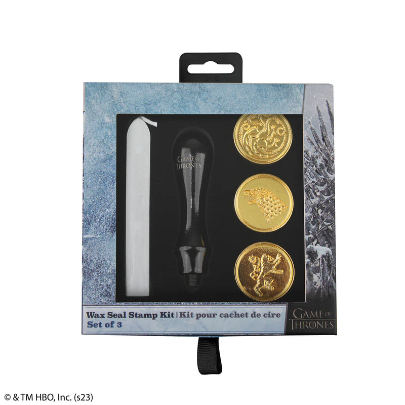 Game of Thrones Wax Seal Stamp Kit with Targaryen Stark and Lannister, close-up detail