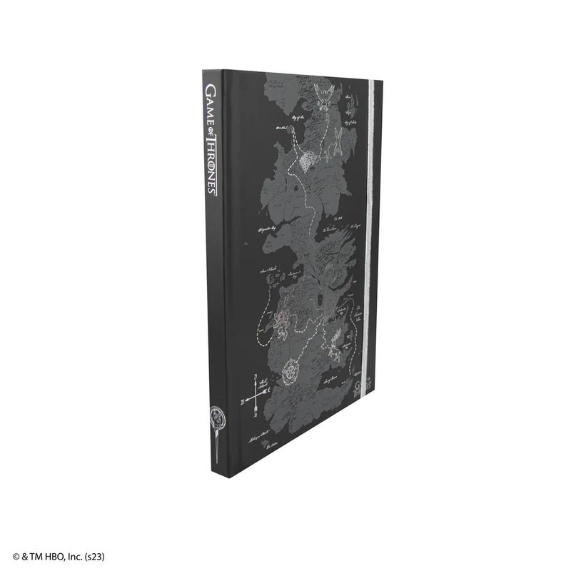 Game of Thrones Westeros Hardcover Notebook with Foldable Map, side angle