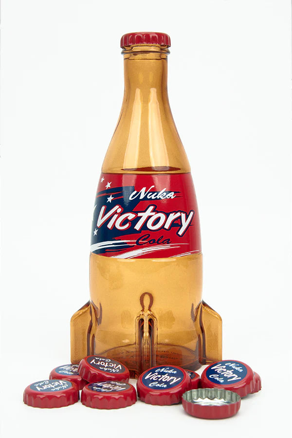 Official Fallout Nuka Cola Victory Glass Bottle & Caps *Exclusive
