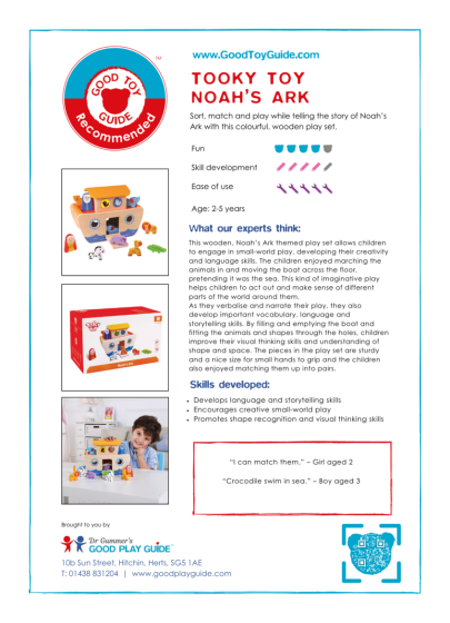 Wooden Noahs Ark Animal Playset for Kids