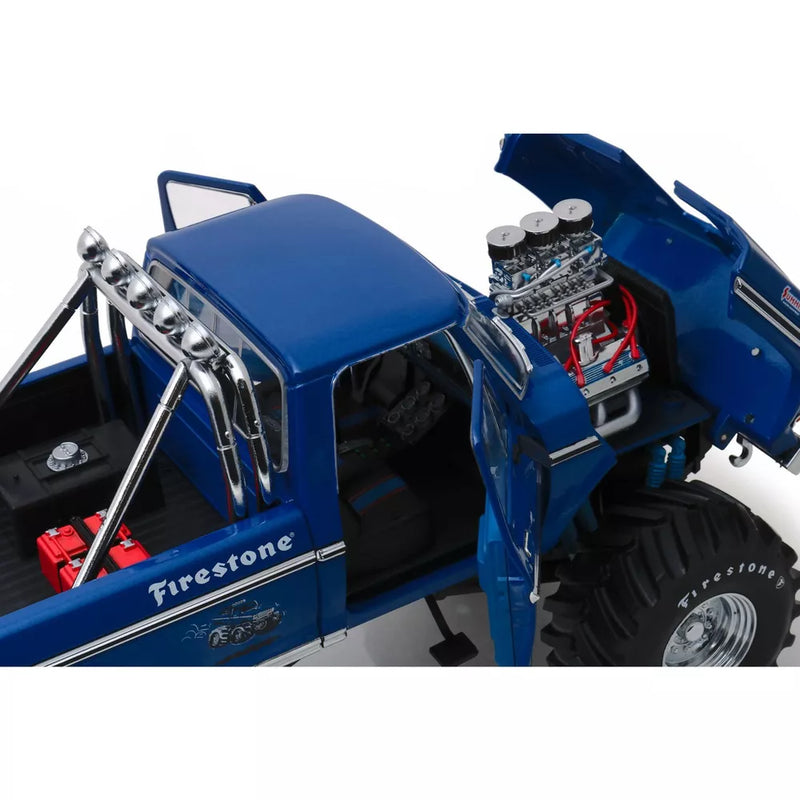 Greenlight Collectibles 1/18 GMC Big Foot 1974 Ford F-250 Monster Truck with 48 Wheels, side angle