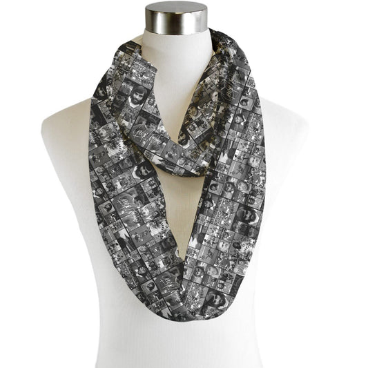 George Best Black and White Montage - Scarf - Infinity - Chiffon collectible from https://britishmade.gifts/
