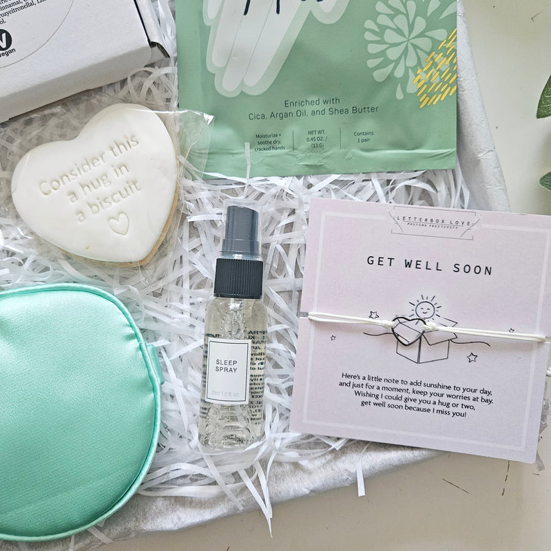 GET WELL SOON HAMPER | CARE PACKAGE, side angle