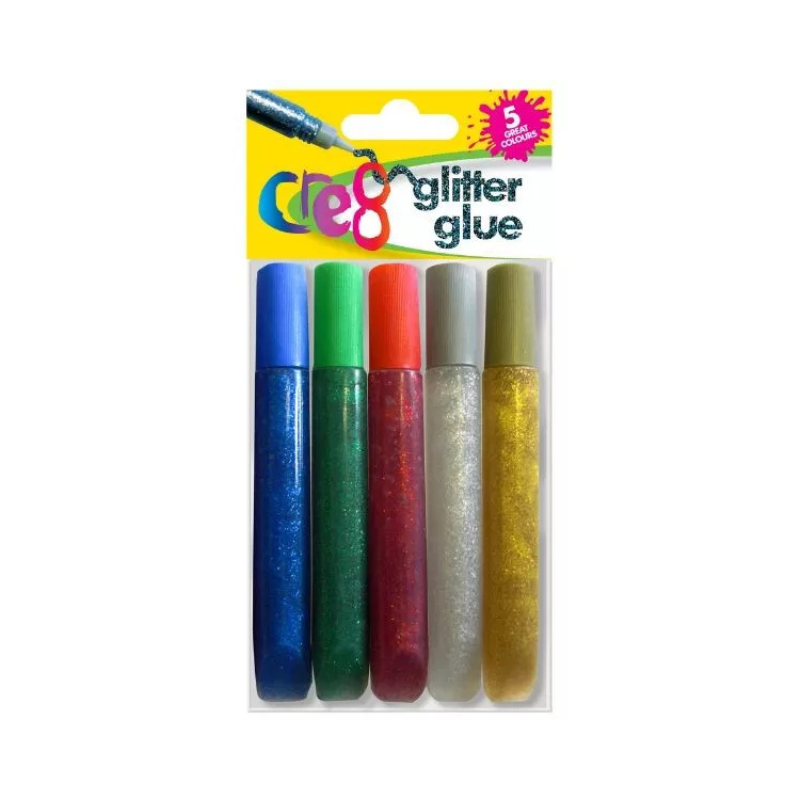 Pack Of 5 Glitter Glue Pens collectible from PoundFun