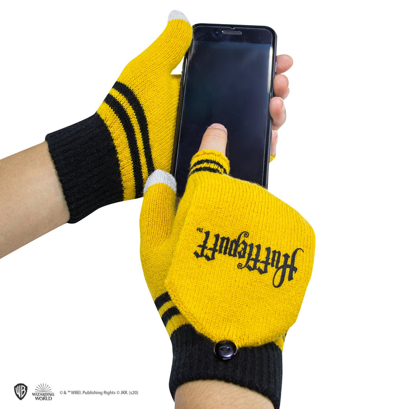 Hufflepuff Mitten/Fingerless Gloves, rear view