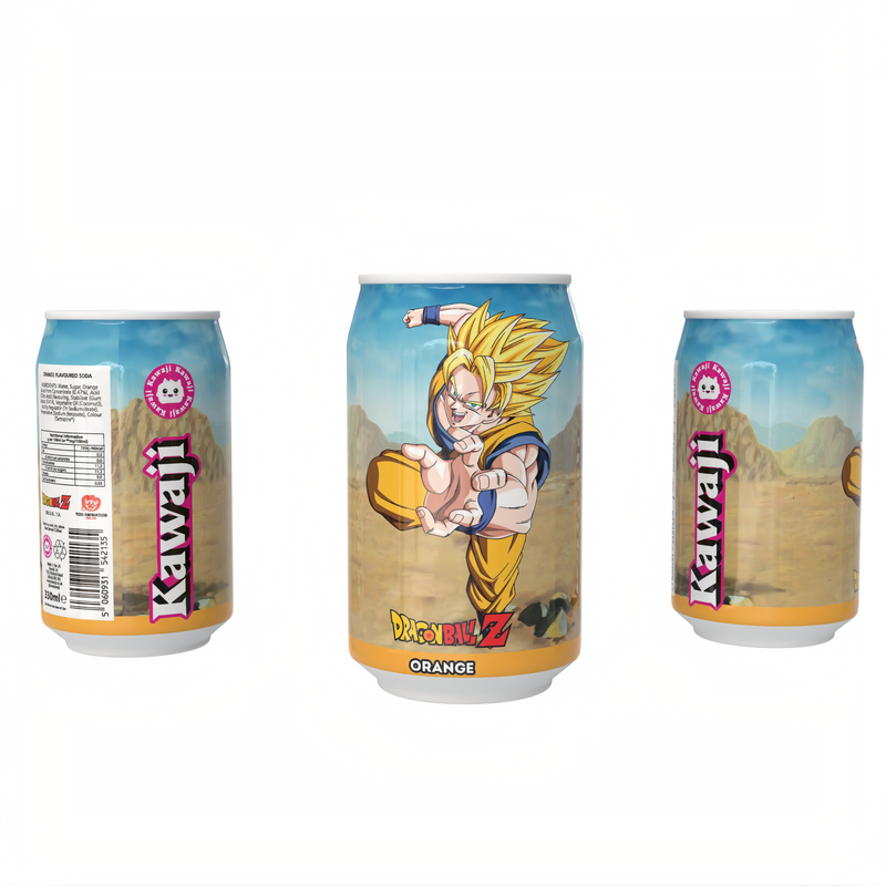 Dragon Ball Z Goku's Orange Blast - Orange Flavour Soda Can 330ml, alternate view
